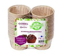 GOBEL - 50 Moldes para Magdalenas de Papel Biodegradable para Horno y Congelador con Desmoldeo Fácil