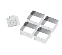 Gobel 887980 Caja de 4 Formas cuadradas + empujador de Acero Inoxidable