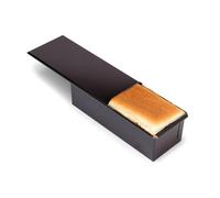 GOBEL - Molde para pan de miga con tapa - Indeformable - Acero - Revestimiento antiadherente bicapa - 25 x 9,3 x 7,6 cm, marrón