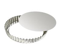 Gobel Molde Redondo para Tartas-hojalata-Material reciclable-Base inamovible-Ø 28 cm, Plateado