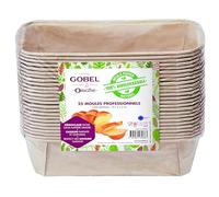 GOBEL - Pack de 25 Moldes Profesionales para Tartas - Moldes Desechables de Papel Natural 100% Biodegradable - Aptos para Horno, Frigorífico, Congelador