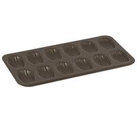 GOBEL - Placa de 12 Madeleines - 39,5 x 20 x 1,7 cm - Huella: 8 cm - Acero - Revestimiento Antiadherente bicapa garantizado sin PFAS - Calidad Profesional - Fabricado en Francia
