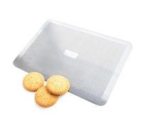 Gobel - Placa pastelera perforada sin borde - Bandeja para hornear plana perforada de aluminio - 30 x 40 cm - Fabricado en Francia, plata
