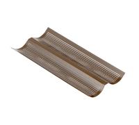 GOBEL - Placa perforada de 2 varillas - 38 x 16 x 2,2 cm - Acero - Revestimiento antiadherente bicapa garantizado sin PFAS - Calidad profesional - Fabricado en Francia