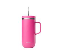 QWETCH - Vaso Térmico con Pajita y Asa 600 ml Magenta - 24h Frío & 12h Fresco - Acero Inox Reciclado, Sin BPA - Taza Isotérmica Reutilizable para Café Helado, Té Frío y Agua Aromatizada