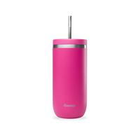 QWETCH - Vaso Térmico Cold Cup 600ml con Pajita Inox Magenta - 24h Bebidas Heladas - Acero Inox Reciclado - Antisalpicaduras - Ideal para Café Frío, Bubble Tea y Agua Saborizada