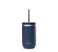 QWETCH - Vaso Térmico Cold Cup 600ml con Pajita Inox Azul Noche - 24h Bebidas Heladas - Acero Inox Reciclado - Antisalpicaduras - Ideal para Café Frío, Bubble Tea y Agua Saborizada
