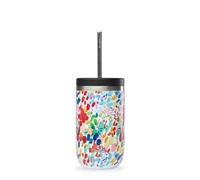 QWETCH - Vaso Térmico Cold Cup 600ml con Pajita Inox Arty - 24h Bebidas Heladas - Acero Inox Reciclado - Antisalpicaduras - Ideal para Café Frío, Bubble Tea y Agua Saborizada