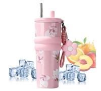 Gobelet Isotherme Avec Couvercle Et Paille 710ml | Bouteille D'Eau Étanche En Acier Inoxydable 316 | Taza De Voyage Réutilisable Pour Café Chaud Jus De Fruits Froid & Sport