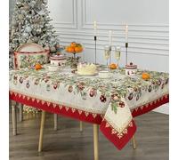 GOBEMÓN Mantel Navideño de Gobelino/Jacquard (Adornos de Navidad, 140 x 240 cm) con Lurex Dorado