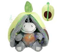 Gobesty Burro De Peluche Que Respira, Peluche Que Respira para Ansiedad para Dormir, Peluches Ansiedad con Movimiento De Respiración, Música y Luz Cálida, Ideal para Niños y Adultos (Rosa)