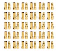Gobesty Conector Banana Tipo Clavija 3.5mm, 30 Pares Plug Macho Hembra de Bala Reemplazos, Bañado en Oro para Esc Batería y Motores
