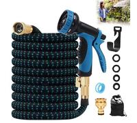 Gobesty Manguera Extensible, 22.5MManguera de Jardin Extensible con Pistola Rociadora de 10 Funciones Manguera Flexible Manguera Mágica Extensible para Rociar el Césped, Limpiar Autos, Azul