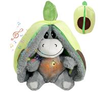 Gobesty Peluche respirable, burro con movimiento de respiración y música, suave burro durmiente con luz cálida, peluches para recién nacidos y madres jóvenes (Avocado)