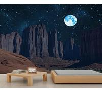 Gobi - Murales de pared del desierto, mural de paisaje del desierto, papel tapiz de cielo nocturno para inquilinos, sala de estar, dormitorio, pasillo, decoración de fondo de TV, 390 x 260 cm