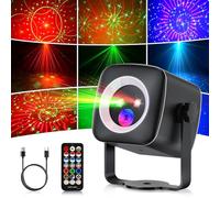 Gobikey Luces discoteca, 60 efectos de luz, luces fiesta con efecto flash controladas por música, Con mando a distancia y cable USB de 2M, Ideal para fiestas en casa, festivales, cumpleaños y bodas