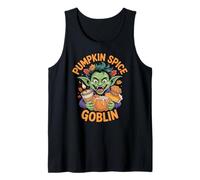 Goblin de otoño con Vela de Especias de Calabaza otoño Halloween Camiseta sin Mangas