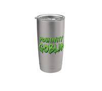 Goblin de positividad para el cuerpo Cotizaciones de mentalidad optimista positiva Vaso térmico de acero inoxidable de doble pared