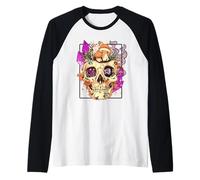 Goblincore Aesthetic. Vintage Moon Crystals and Forest Skull Camiseta Manga Raglan