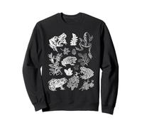 Goblincore Frog & Plants Aesthetic (Blanco) Sudadera