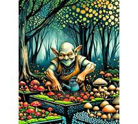 GoblinCore Study Series - The Goblin’s Garden Composition Notebook: 7.5" x 9.25" Wide Ruled, 200 Pages - Mushroom Planter Cover Art, Thin ... Spine, Cozy Cottagecore Garden Aesthetic