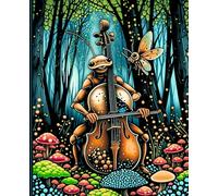 GoblinCore Study Series - The Wilderness Serenade Composition Notebook: 200 Dotted Pages, Classic 7.5" x 9.25" Size - Insect Orchestra Music Theme, ... Label Spine, Illustrated Cottagecore Cover