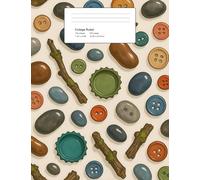 Goblincore Treasures Composition Book (College Ruled, 7.44" x 9.69"): Subtitle: 100 Sheets / 200 Pages • Whimsical stones, buttons, and sticks pattern