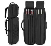 GOBUROUS - Funda para Tacos de Billar de 4 x 5 Pulgadas, Funda de Transporte para Palos de Billar con Capacidad para 4 Traseros y 5 Ejes, Bolsa Suave para Palos de Piscina con Grandes Bolsillos