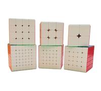 Gobus MoYu MoFangJiaoShi Speed Cube 2x2 3x3 4x4 5x5 6x6 7x7 Cubo mágico Juego de Cubos Rompecabezas, Paquete de 6 Juego de Regalo de la colección Cubos de Rompecabezas (Stickerless)