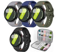 GOBY 4 Piezas Sport Pulseras Compatibles con Samsung Galaxy Watch 7 - Correa de silicona suave para Galaxy Watch 6 5, 4, 40 mm, 44 mm, Wave & No Gap Band para 6 Classic, 4 Classic, 5 Pro/FE, talla