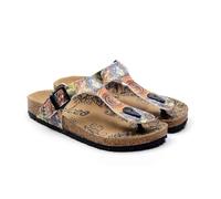 GOBY Sandalias casuales mujer con tiras - Hebilla ajustable, cómodas e impermeables para el verano, alivian la fascitis plantar, ligeras y resistentes, multicolor