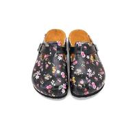 GOBY Zuecos Mujer Hechos a Mano - Zapatos Diarios para Chicas y Mujeres - Estampado Colorido - Cómodos y Resistentes - Suela de EVA - Elefante y Lino