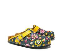 GOBY Zuecos Mujer Hechos a Mano - Zapatos Diarios para Chicas y Mujeres - Estampado Colorido - Cómodos y Resistentes - Suela de EVA - Elefante y Lino