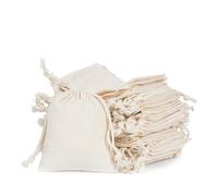 gobyhumm 50 bolsas de muselina de algodón con cordón para suministros para el hogar (4 x 4.7 pulgadas)