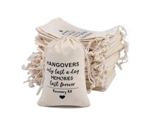 gobyhumm Kit de recuperación de resaca de despedida de soltera con cordón de 4 x 6 pulgadas, reutilizable, vacía, bolsa de regalo de boda, fiesta, cierre de vacaciones, bolsa de muselina de algodón