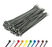 Gocableties Bridas de Plastico, Plata, 370 mm x 4,8 mm, Bridas Cables de Pimera Calidad, 100 Piezas