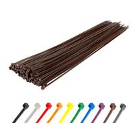 Gocableties Bridas para cables, 100 unidades, color marrón, 300 mm x 7,6 mm, con resistencia a la tracción de 54,4 kg, resistencia a la tracción de 54,4 kg, extra fuerte, resistente a los rayos UV