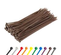 Gocableties Bridas para cables marrones, 300 mmx3,6 mm, paquete de 100 bridas de nailon premium de 12 pulgadas, envolturas de plástico multiusos, jardín, oficina y bricolaje