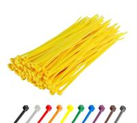 Gocableties - Bridas plastico amarillas para cables - 100 Piezas - 300 mm x 4,8 mm - Resistentes a los rayos