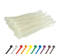 Gocableties - Bridas plastico blancas para cables - 100 Piezas - 200 mm x 2,5 mm - Resistentes a los rayos