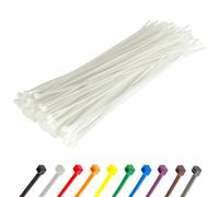 Gocableties - Bridas plastico blancas para cables - 100 Piezas - 370 mm x 4,8 mm - Largas - Resistentes a los rayos