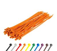 Gocableties - Bridas plastico naranjas para cables - 100 Piezas - 200 mm x 4,8 mm - Resistentes a los rayos