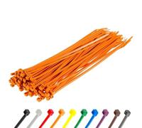 Gocableties - Bridas plastico naranjas para cables - 100 Piezas - 300 mm x 4,8 mm - Resistentes a los rayos