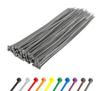 Gocableties - Bridas plastico platas negras para cables - 100 Piezas - 300 mm x 3,6 mm - Resistentes a los rayos