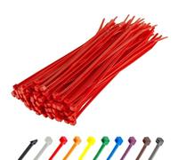 Gocableties - Bridas plastico rojas para cables - 100 Piezas - 300 mm x 3,6 mm - Resistentes a los rayos