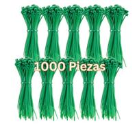 Gocableties - Bridas plastico verde para cables - 1,000 Piezas - 100 mm x 2,5 mm - Tamaño pequeño - Resistentes a los rayos