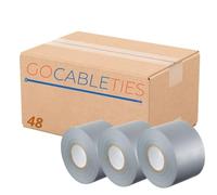 GOCABLETIES - Cinta aislante gris - 48 rollos - 50 mm x 33 m - Cinta aislante autoadhesiva resistente - Para proteger, agrupar y reparar cables