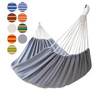 GOCAN - Hamaca de algodón doble extragrande para dos personas, hamaca brasileña. Resiste hasta 223 kg de peso y mide 330 x 150 cm. Ideal para el patio, porche, parque o cualquier espacio de interior
