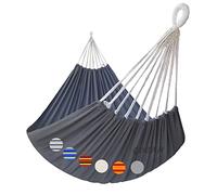 GOCAN - Hamaca de algodón doble extragrande para dos personas, hamaca brasileña. Resiste hasta 300 kg de peso y mide 220 x 150 cm, longitud total de 330 cm. Ideal para el patio, porche, parque o