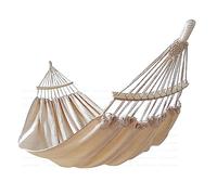 GOCAN Hamaca de lona de algodón para 2 personas/niños, 220 x 150 cm, longitud total 330 cm, carga 300 kg, para exterior, interior, jardín, balcón, rojo con barra separadora extraíble